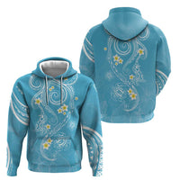 Polynesia Tribal Zip Hoodie Turquoise Plumeria Tentacles LT7 - Polynesian Pride