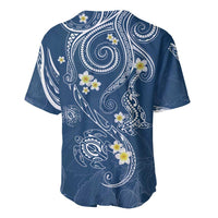 Polynesia Tribal Baseball Jersey Deep Blue Plumeria Tentacles LT7 - Polynesian Pride