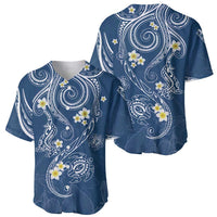 Polynesia Tribal Baseball Jersey Deep Blue Plumeria Tentacles LT7 - Polynesian Pride