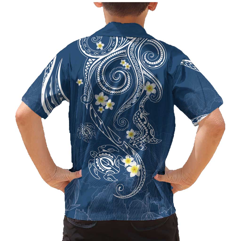 Polynesia Tribal Family Matching Mermaid Dress and Hawaiian Shirt Deep Blue Plumeria Tentacles LT7 - Polynesian Pride