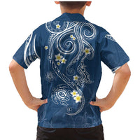 Polynesia Tribal Family Matching Mermaid Dress and Hawaiian Shirt Deep Blue Plumeria Tentacles LT7 - Polynesian Pride