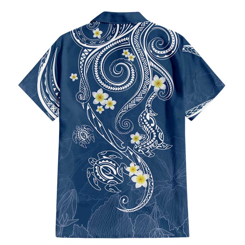 Polynesia Tribal Family Matching Mermaid Dress and Hawaiian Shirt Deep Blue Plumeria Tentacles LT7 - Polynesian Pride