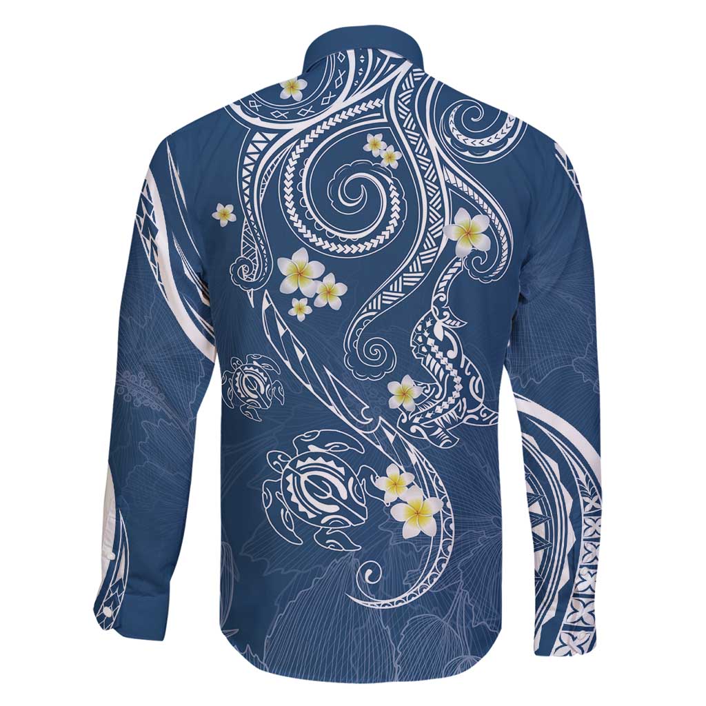 Polynesia Tribal Family Matching Mermaid Dress and Hawaiian Shirt Deep Blue Plumeria Tentacles LT7 - Polynesian Pride