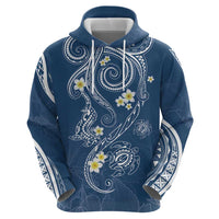 Polynesia Tribal Hoodie Deep Blue Plumeria Tentacles LT7 - Polynesian Pride