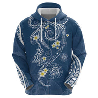 Polynesia Tribal Hoodie Deep Blue Plumeria Tentacles LT7 - Polynesian Pride