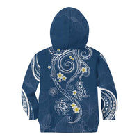 Polynesia Tribal Kid Hoodie Deep Blue Plumeria Tentacles LT7 - Polynesian Pride