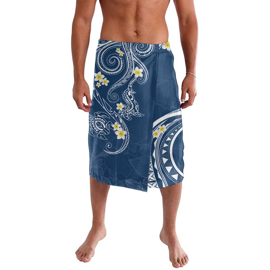 Polynesia Tribal Lavalava Deep Blue Plumeria Tentacles LT7 Blue - Polynesian Pride