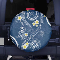Polynesia Tribal Spare Tire Cover Deep Blue Plumeria Tentacles LT7 - Polynesian Pride