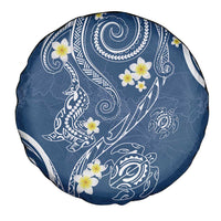 Polynesia Tribal Spare Tire Cover Deep Blue Plumeria Tentacles LT7 - Polynesian Pride