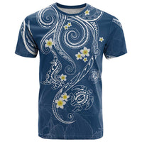 Polynesia Tribal T Shirt Deep Blue Plumeria Tentacles LT7 Blue - Polynesian Pride