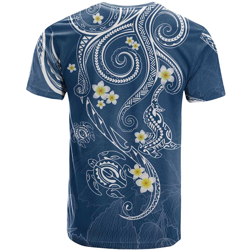 Polynesia Tribal T Shirt Deep Blue Plumeria Tentacles LT7 - Polynesian Pride