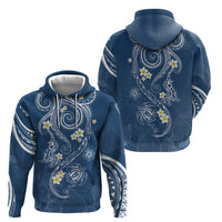 Polynesia Tribal Zip Hoodie Deep Blue Plumeria Tentacles LT7 - Polynesian Pride