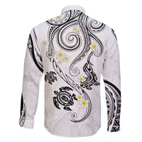 Polynesia Tribal Family Matching Puletasi and Hawaiian Shirt White Plumeria Tentacles