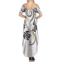 Polynesia Tribal Family Matching Summer Maxi Dress and Hawaiian Shirt White Plumeria Tentacles LT7 - Polynesian Pride