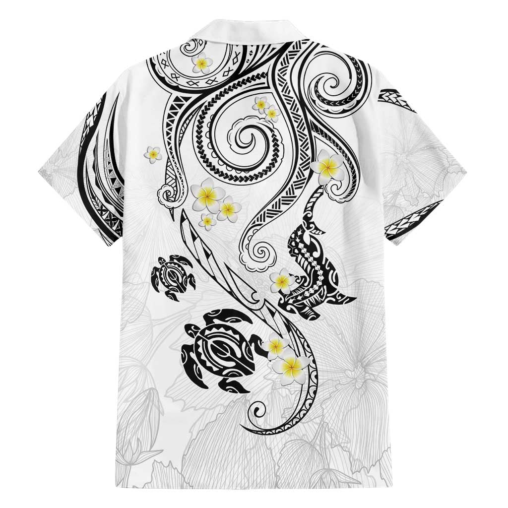 Polynesia Tribal Family Matching Tank Maxi Dress and Hawaiian Shirt White Plumeria Tentacles LT7 - Polynesian Pride