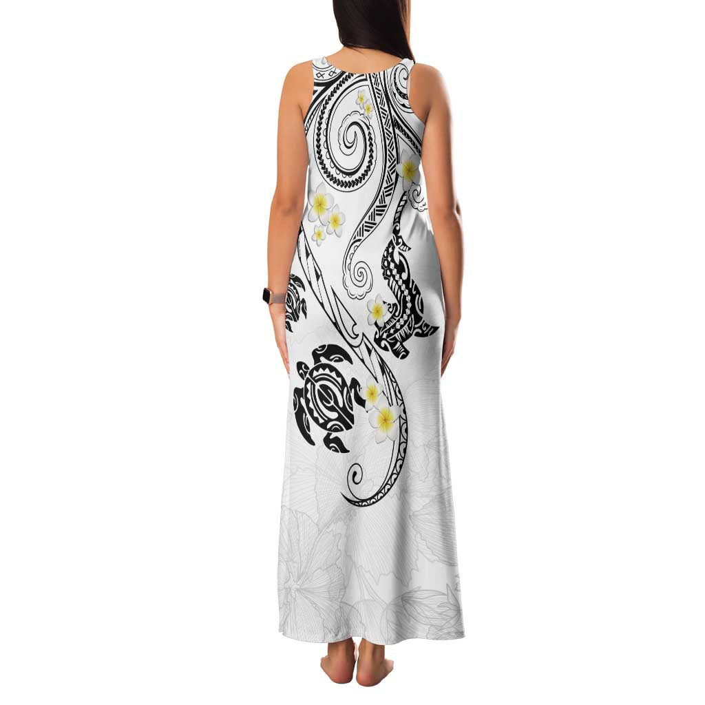 Polynesia Tribal Family Matching Tank Maxi Dress and Hawaiian Shirt White Plumeria Tentacles LT7 - Polynesian Pride