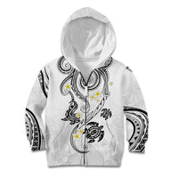 Polynesia Tribal Kid Hoodie White Plumeria Tentacles LT7 Zip Hoodie White - Polynesian Pride