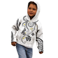 Polynesia Tribal Kid Hoodie White Plumeria Tentacles LT7 - Polynesian Pride
