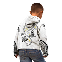 Polynesia Tribal Kid Hoodie White Plumeria Tentacles LT7 - Polynesian Pride