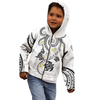 Polynesia Tribal Kid Hoodie White Plumeria Tentacles LT7 - Polynesian Pride