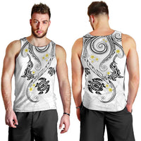 Polynesia Tribal Men Tank Top White Plumeria Tentacles LT7 - Polynesian Pride