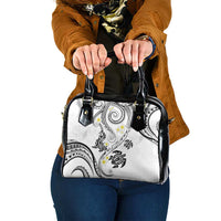 Polynesia Tribal Shoulder Handbag White Plumeria Tentacles LT7 One Size White - Polynesian Pride