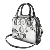 Polynesia Tribal Shoulder Handbag White Plumeria Tentacles LT7 - Polynesian Pride