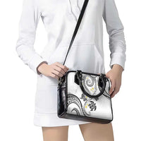 Polynesia Tribal Shoulder Handbag White Plumeria Tentacles LT7 - Polynesian Pride