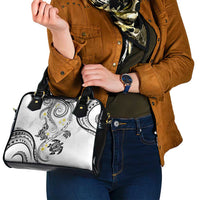 Polynesia Tribal Shoulder Handbag White Plumeria Tentacles LT7 - Polynesian Pride
