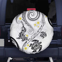 Polynesia Tribal Spare Tire Cover White Plumeria Tentacles LT7 - Polynesian Pride