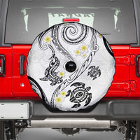 Polynesia Tribal Spare Tire Cover White Plumeria Tentacles LT7 - Polynesian Pride