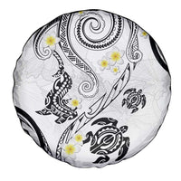 Polynesia Tribal Spare Tire Cover White Plumeria Tentacles LT7 - Polynesian Pride