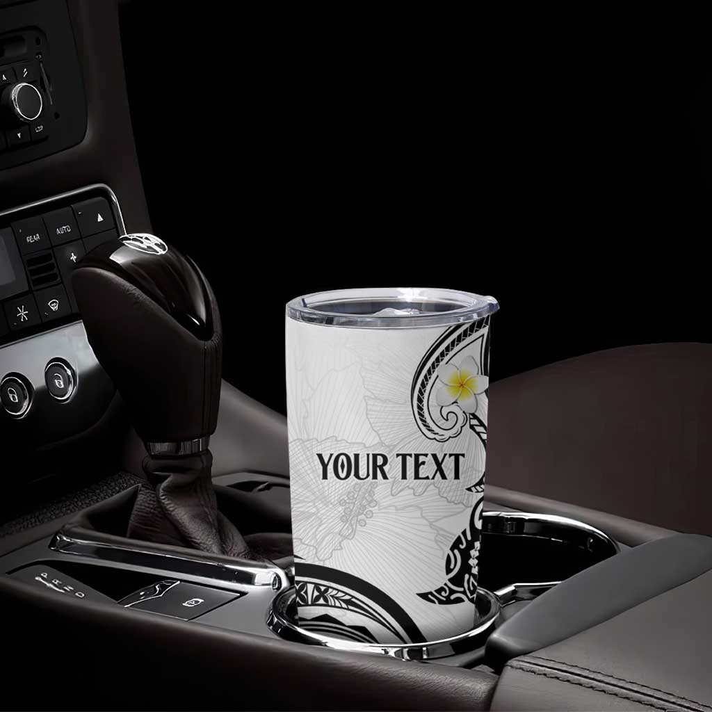 Polynesia Tribal Tumbler Cup White Plumeria Tentacles