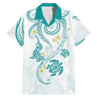 Polynesia Tribal Family Matching Mermaid Dress and Hawaiian Shirt Teal Plumeria Tentacles LT7 Dad's Shirt - Short Sleeve Teal - Polynesian Pride