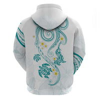 Polynesia Tribal Hoodie Teal Plumeria Tentacles LT7 - Polynesian Pride