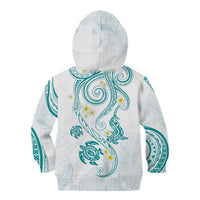 Polynesia Tribal Kid Hoodie Teal Plumeria Tentacles LT7 - Polynesian Pride