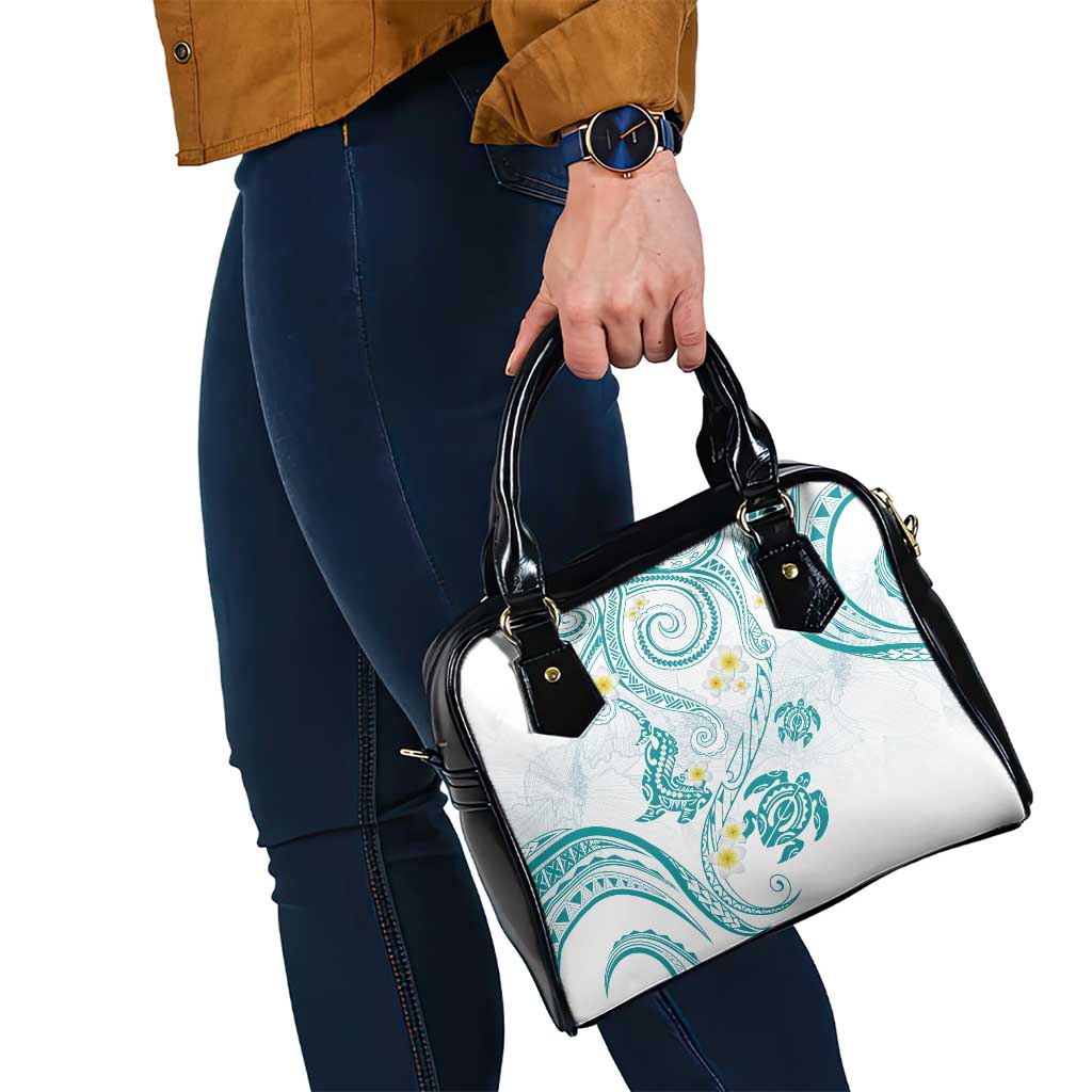 Polynesia Tribal Shoulder Handbag Teal Plumeria Tentacles LT7 - Polynesian Pride