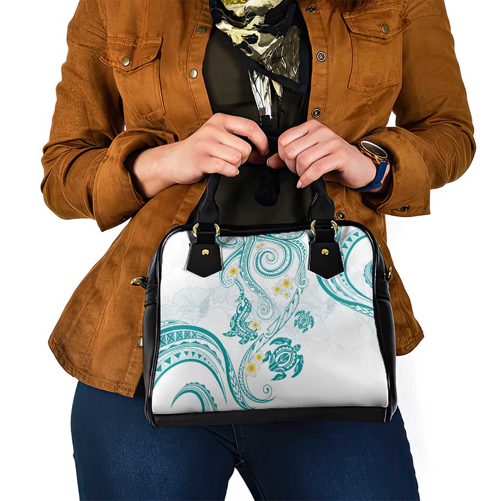 Polynesia Tribal Shoulder Handbag Teal Plumeria Tentacles LT7 - Polynesian Pride