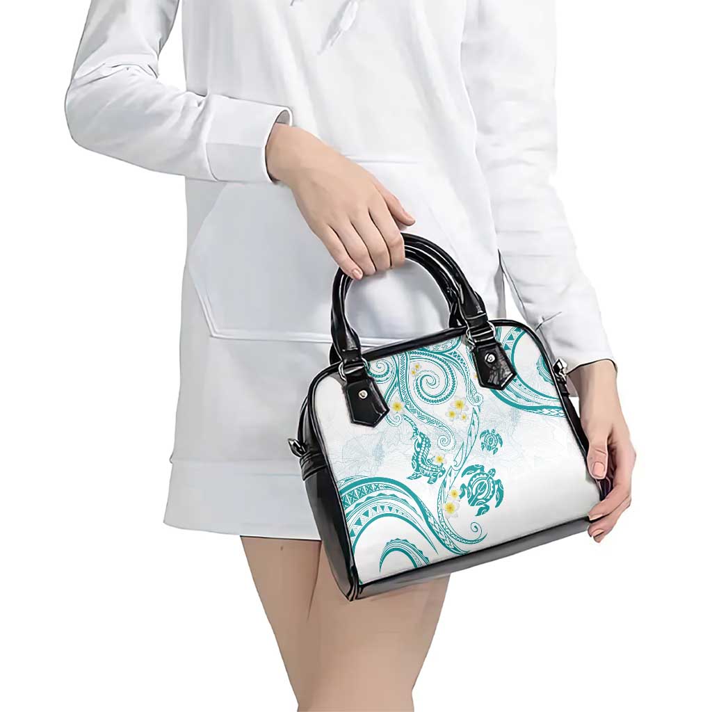 Polynesia Tribal Shoulder Handbag Teal Plumeria Tentacles LT7 - Polynesian Pride