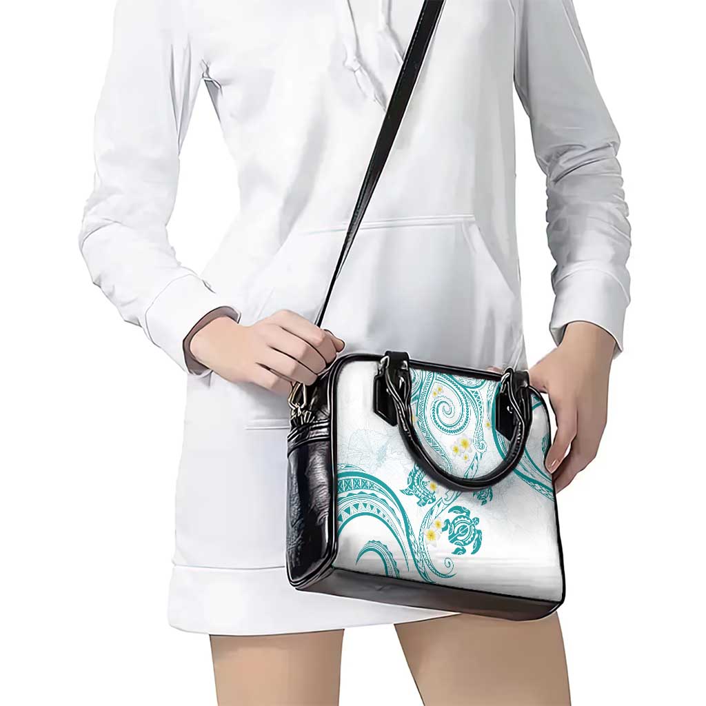 Polynesia Tribal Shoulder Handbag Teal Plumeria Tentacles LT7 - Polynesian Pride