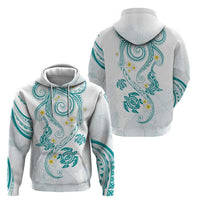 Polynesia Tribal Zip Hoodie Teal Plumeria Tentacles LT7 - Polynesian Pride