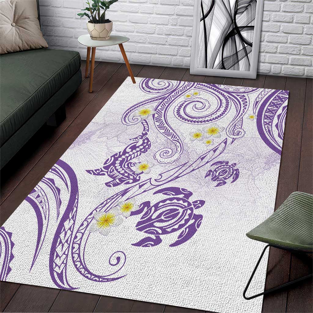Polynesia Tribal Area Rug Lilac Plumeria Tentacles LT7 Lilac - Polynesian Pride