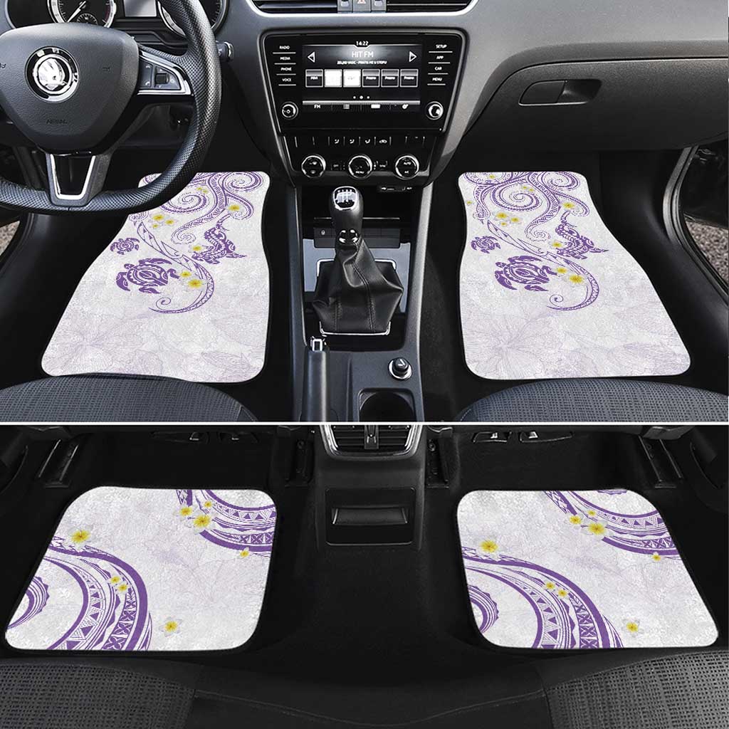 Polynesia Tribal Car Mats Lilac Plumeria Tentacles LT7 Set 4pcs Lilac - Polynesian Pride