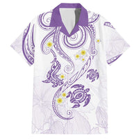 Polynesia Tribal Family Matching Long Sleeve Bodycon Dress and Hawaiian Shirt Lilac Plumeria Tentacles LT7 Dad's Shirt - Short Sleeve Lilac - Polynesian Pride