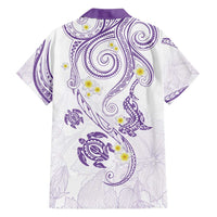 Polynesia Tribal Family Matching Long Sleeve Bodycon Dress and Hawaiian Shirt Lilac Plumeria Tentacles LT7 - Polynesian Pride