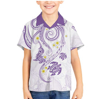 Polynesia Tribal Family Matching Mermaid Dress and Hawaiian Shirt Lilac Plumeria Tentacles LT7 Son's Shirt Lilac - Polynesian Pride