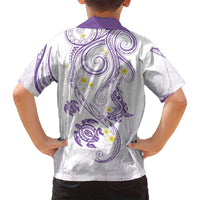 Polynesia Tribal Family Matching Off Shoulder Maxi Dress and Hawaiian Shirt Lilac Plumeria Tentacles LT7 - Polynesian Pride
