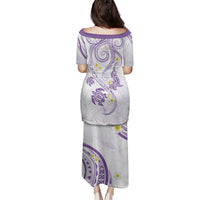 Polynesia Tribal Family Matching Puletasi and Hawaiian Shirt Lilac Plumeria Tentacles LT7 - Polynesian Pride