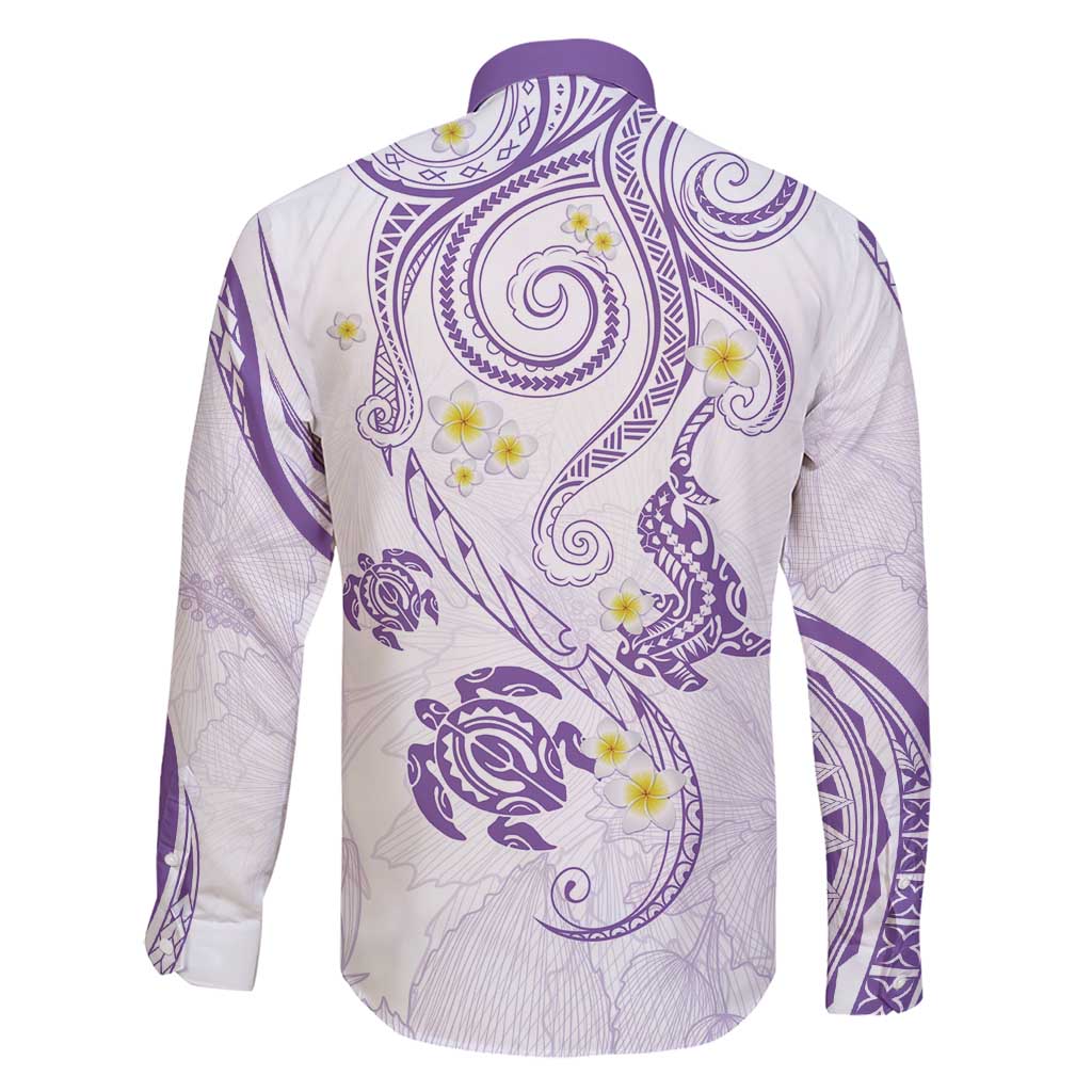 Polynesia Tribal Family Matching Short Sleeve Bodycon Dress and Hawaiian Shirt Lilac Plumeria Tentacles LT7 - Polynesian Pride