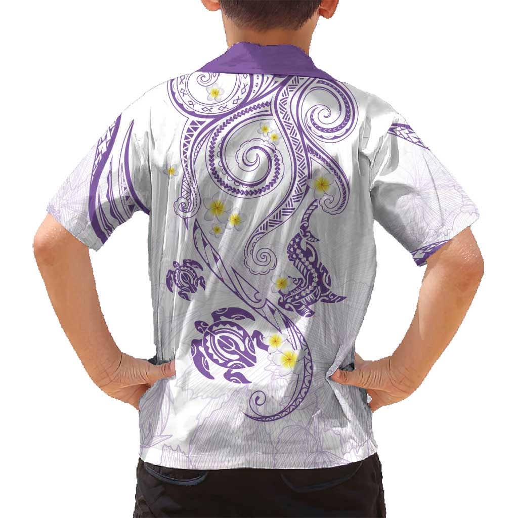 Polynesia Tribal Family Matching Tank Maxi Dress and Hawaiian Shirt Lilac Plumeria Tentacles LT7 - Polynesian Pride